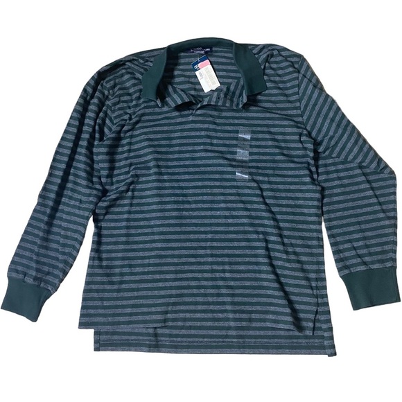 NWT Polo Ralph Lauren Green Gray Striped Long Sleeve Shirts Boys XL - Picture 1 of 3